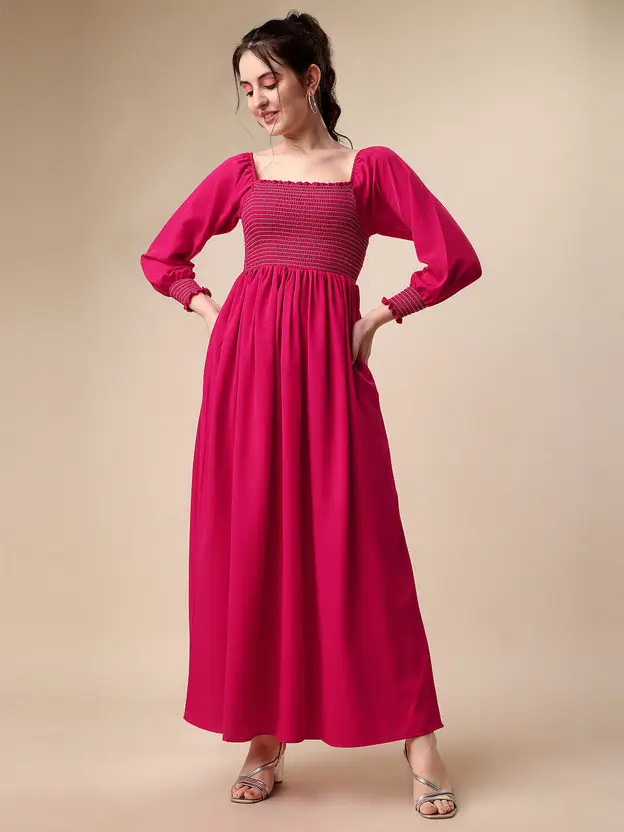 Women Maxi Pink Midi/Calf Length Dress